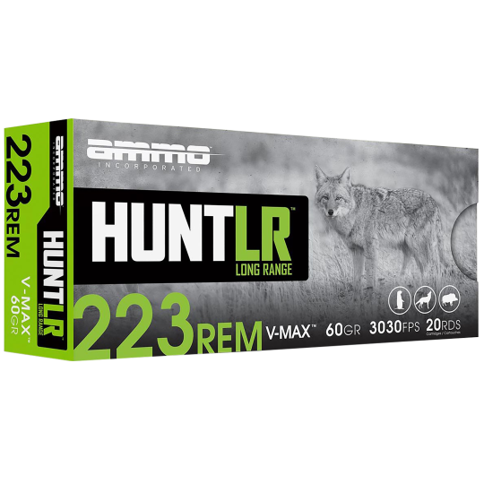 AMMO INC HUNT LONG RANGE 223 REM 60GR V-Max