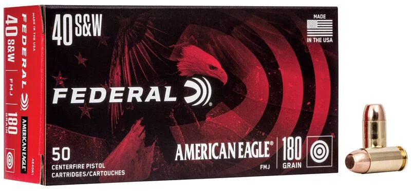 FEDERAL AMERICAN EAGLE AMMO 40 S&W 180GR FMJ